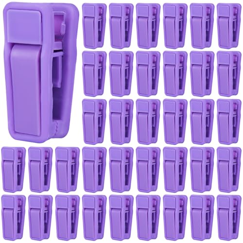 KISEER 40 Pcs Plastic Baby Hanger Clips Slim-line Finger Clips Set for Clothes Hanger Velvet Hanger (Purple) - color: Purple, size: 40 Pcs