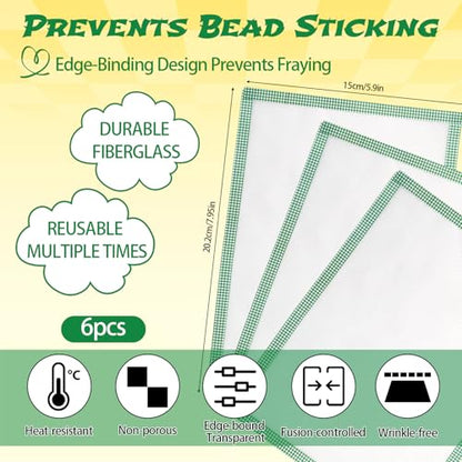 6PCS, 6x8'' Thick Texture Ironing Paper for Fuse Beads Protective