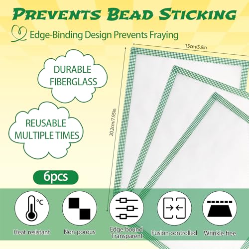 6PCS, 6x8'' Thick Texture Ironing Paper for Fuse Beads Protective
