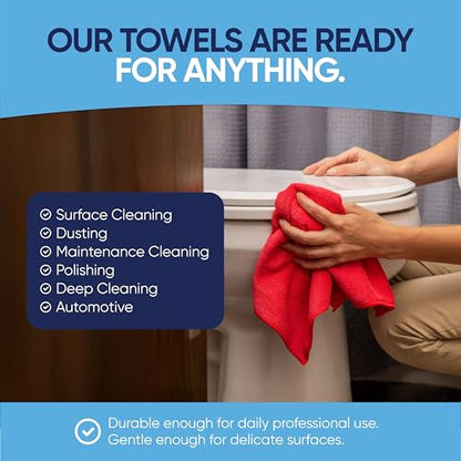 Bulk 12” X 12” All Purpose Microfiber Towels Wholesale - Case Quantity (400 Count) | No Fraying | High Density Microfiber | Zero Chemical Cleaner | Long-Lasting (Green) - color: Green, size: 400 Count (Pack of 1)