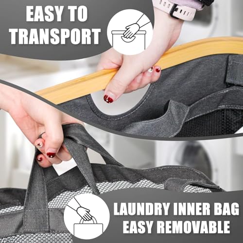 Hampers for Laundry Basket with Lid, 160L Large Laundry Hamper 3 Section - color: Dark Grey, size: 160L