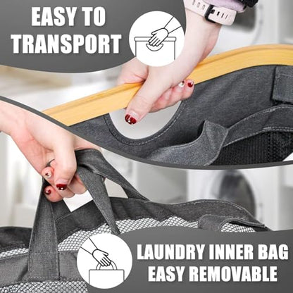 Hampers for Laundry Basket with Lid, 160L Large Laundry Hamper 3 Section - color: Dark Grey, size: 160L