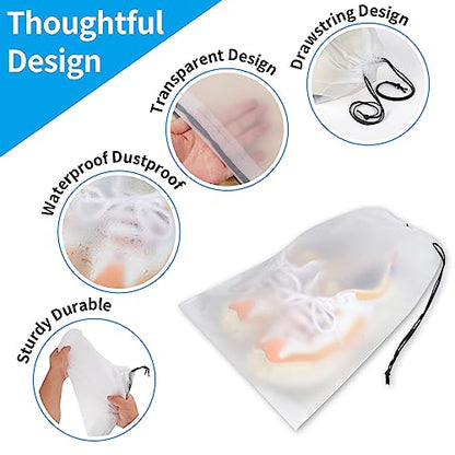 Clear Shoe Bags for Travel 5 PCS, Drawstring Travel Shoe Bags for Packing - color: Clear, style: 5 Pack