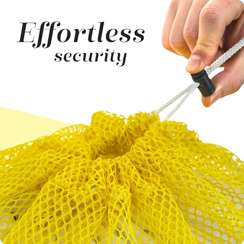 Handy Laundry Mesh XL Laundry Bag 24"x36", Heavy Duty Drawstring, Yellow
