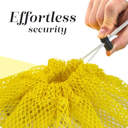 Handy Laundry Mesh XL Laundry Bag 24"x36", Heavy Duty Drawstring, Yellow
