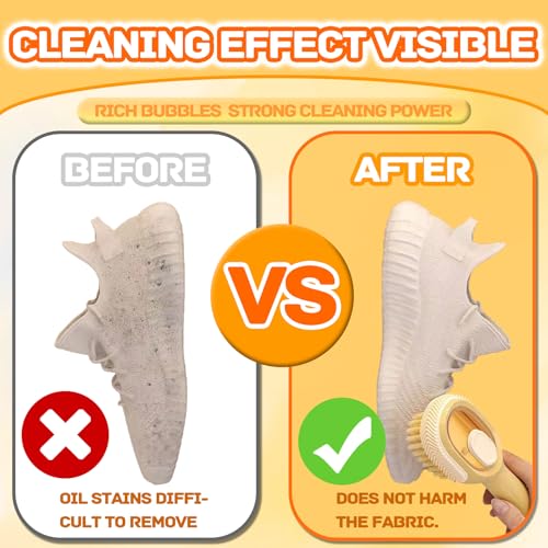 Soap Dispenser Scrub Shoe Brushes for Cleaning, Multi-Function Liquid Adding Soft Fur Cleaning Brush for Stains, Shoe Scrubber Brush,2 Pack