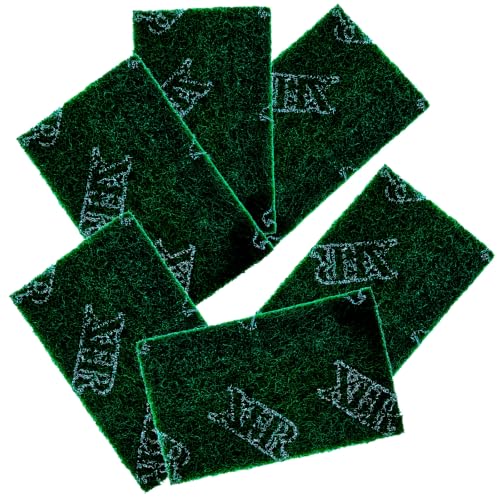 6Pk Heavy Duty Green Scouring Pads Large