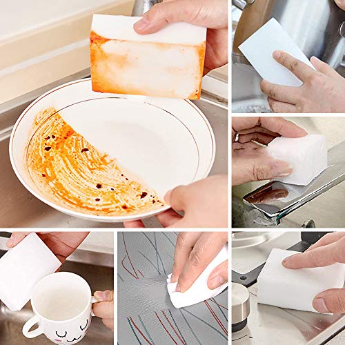 100 Pack Magic Cleaning Sponges Eraser,Multi-Functional Premium Melamine Sponge Foam Cleaning Pads,Dish,Household Cleaning Sponge for Kitchen,Furniture,Bathroom(Universal Cleaner) - size: 100 pack
