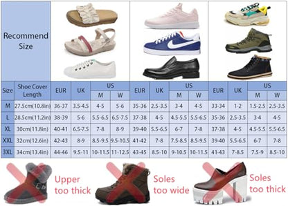 Waterproof Shoe Covers, Reusable Foldable Slip Proof Bottom Overshoes with Zipper, Keep Shoes Dry for Gardening Cycling Fishing Walking in Rain Snow and Mud - size: X-Large