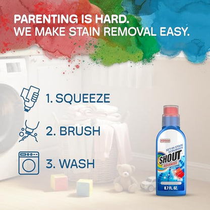 Shout Advanced Set-In Stain Scrubber Laundry Stain Remover, 8.7oz, (1-Pack)