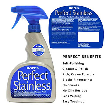 HOPE'S Perfect Stainless, Perfect Granite, and Perfect Sink Cleaner Bundle, Streak Free Polishing Kitchen Cleaners Removes Stains, Restores, and Repels Water, 3 Pack