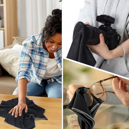 VitalCozy 6 Pcs Polishing Cloths for Wine Glass, Black - color: Black