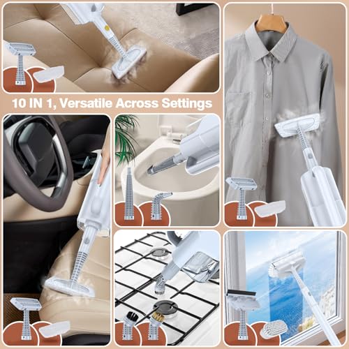 Steam Cleaner, Detachable 10-in-1 Handheld Steam Mop for Multi-Surface - color: Light White