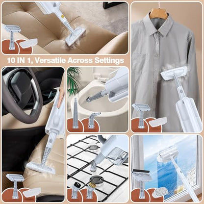 Steam Cleaner, Detachable 10-in-1 Handheld Steam Mop for Multi-Surface - color: Light White