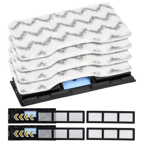 Vacmop Mop Vac Pads for Shark - Reusable Vacuum Spray Mop Pad Refills for Shark Vacmop Replacement VM252 VM200 VM200p12 VMP30 VM190 VM250 Cleaner Heads - Hard Floor Mopvac Mopping Pads Wet Dry 10pack - color: 2chamber + 4filters + 4whitepads