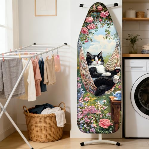 Nuxovilar Hammock Cat Cotton Ironing Board Cover 15x54 Fabric - color: Ytt02452