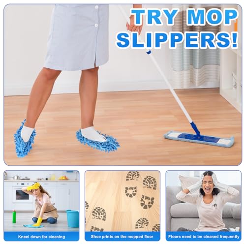 Mop Slippers 5 Pairs (10 Pieces) Reusable Microfiber Mop Shoes