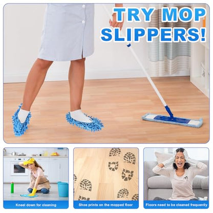 Mop Slippers 5 Pairs (10 Pieces) Reusable Microfiber Mop Shoes