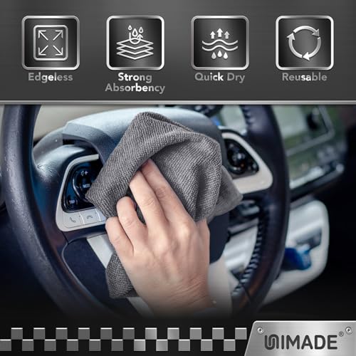 UNIMADE Microfiber Cleaning Cloth, 400 Pack Microfiber Towels for Cars - color: Grey, size: 400pk