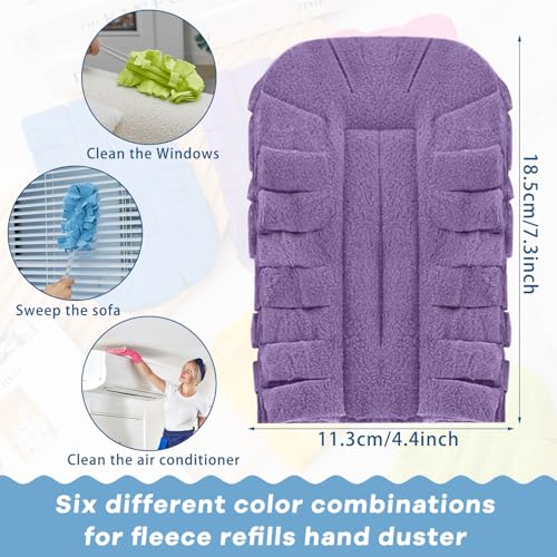 12 Pcs Reusable Duster Refills Washable Pads, Rainbow Colors - color: Vivid Color