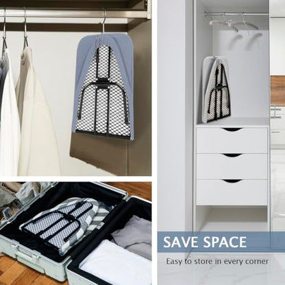 SheeChung Small Ironing Board 12"x32",Mini Ironing Board with Metal Mesh - style: Silver Grey-32x12