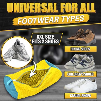 2 Pcs Reusable Shoe Washing Machine Bag, XXL with Zipper, Yellow - color: Yellow