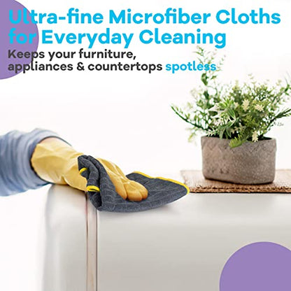 Airlab Glass Polishing Streak Free Miracle Cleaning Cloth, Grey-Yellow Blue - color: Grey-yellow Blue