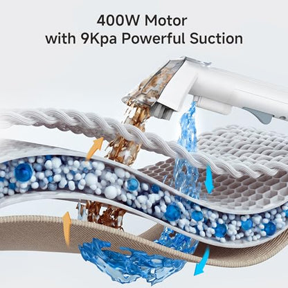 Carpet Cleaner Machine with Deep Cleaning Solution - color: White