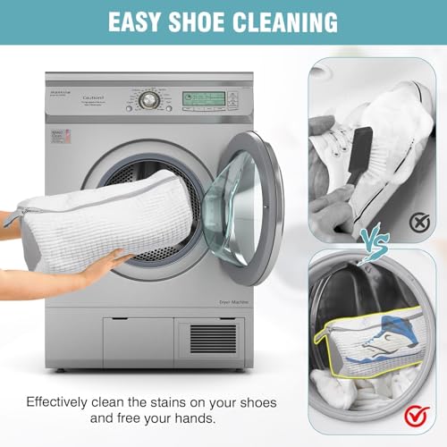 Shoe Washing Machine Bag, Shoe Laundry Bag for Washer and Dryer - color: White, size: 2 PACK