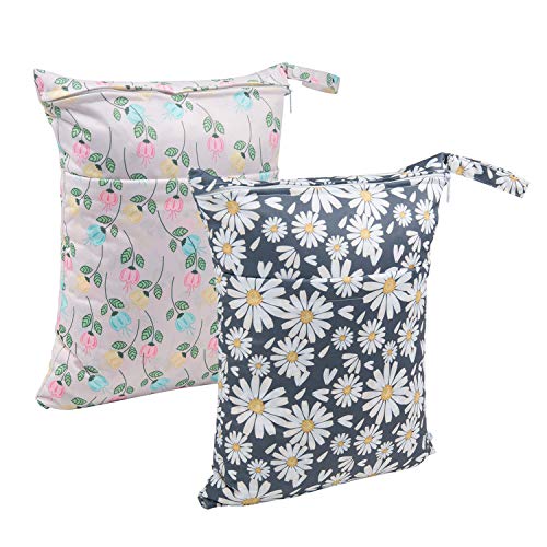 ALVA Cloth Diaper Wet Dry Bags Waterproof Reusable for Baby Cloth/Swimsuit - color: 03 Little colored flowers & little daisies