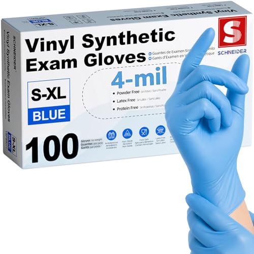 Schneider Medical Nitrile/Vinyl Blend Exam Gloves, Black Disposable - color: Blue, size: XL
