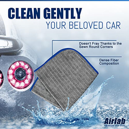 Airlab Glass Polishing Streak Free Miracle Cleaning Cloth, Grey-Navy Blue - color: Grey-navy Blue