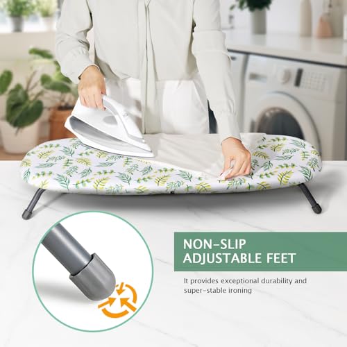 SheeChung Small Ironing Board 12"x32",Foldable Tabletop Ironing Board - style: Yellow Leaf-32x12