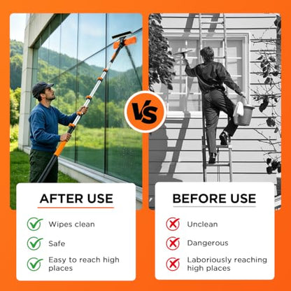 26FT High Reach Duster Cleaning Kit with Extension Pole 4-21FT