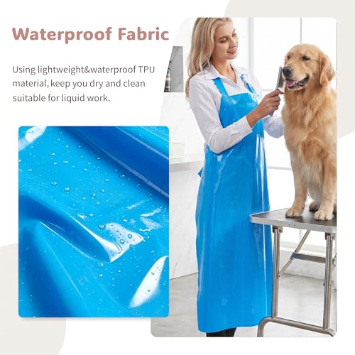 Nanxson TPU Waterproof Apron Lightweight Work Apron with Adjustable Buckle - color: Blue
