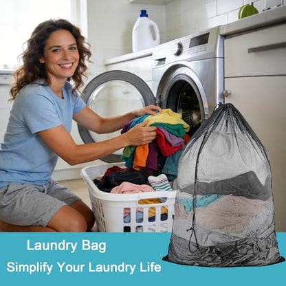 Mesh Laundry Bag, 24"x35", Black - color: Black-N