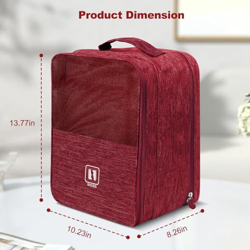 Travel Shoe Bag,Holds 3 Pairs of Shoes, for Travel&Daily Use - color: Red