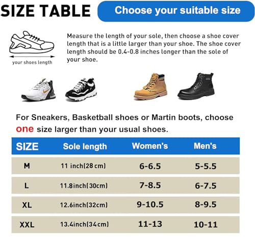 Waterproof Shoe Covers for Rain, Outdoor Cycling Non-Slip Rain Boots Covers Foldable Reusable Overshoes with Reflector for Women & Men