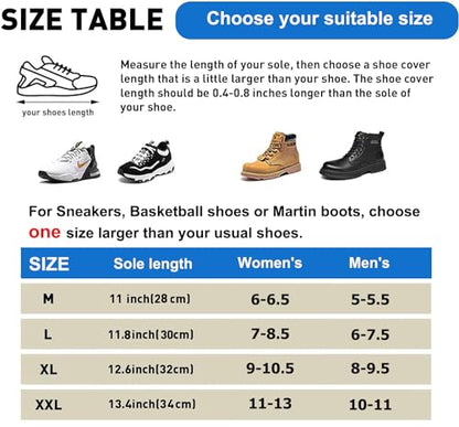 Waterproof Shoe Covers for Rain, Outdoor Cycling Non-Slip Rain Boots Covers Foldable Reusable Overshoes with Reflector for Women & Men