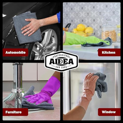 AIDEA Microfiber Cleaning Cloth Grey, 600PK, Microfiber Towels 12×12" - color: Grey, size: 600PK