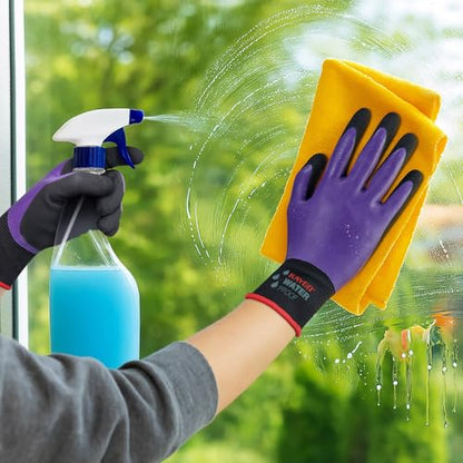KAYGO Waterproof Work Gloves, Non-Slip Double Latex Coated, KG150 - color: Purple, size: Medium