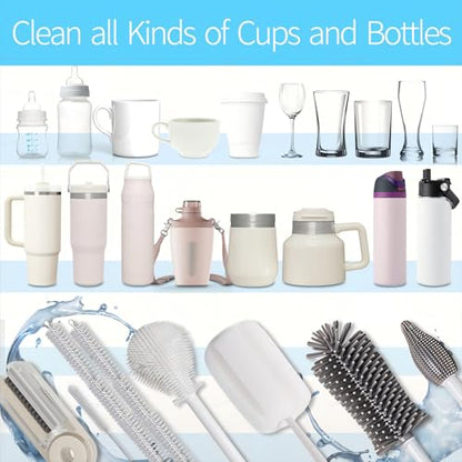 Bottle Cleaner Brush Set - 8 Pack Bottle Brushes for Cleaning