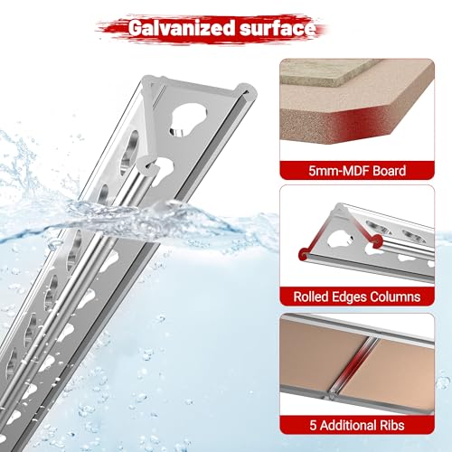 REIBII Galvanized Garage Shelving,5-Tier Metal Rack,36" W x 16" D x 72" H - color: Galvanized
