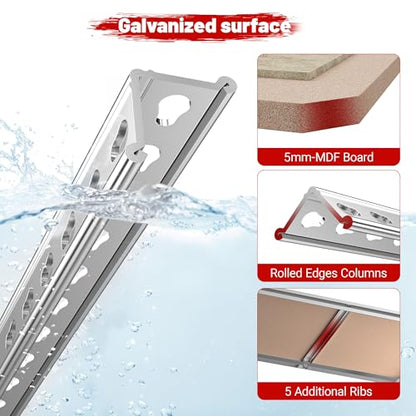 REIBII Galvanized Garage Shelving,5-Tier Metal Rack,36" W x 16" D x 72" H - color: Galvanized