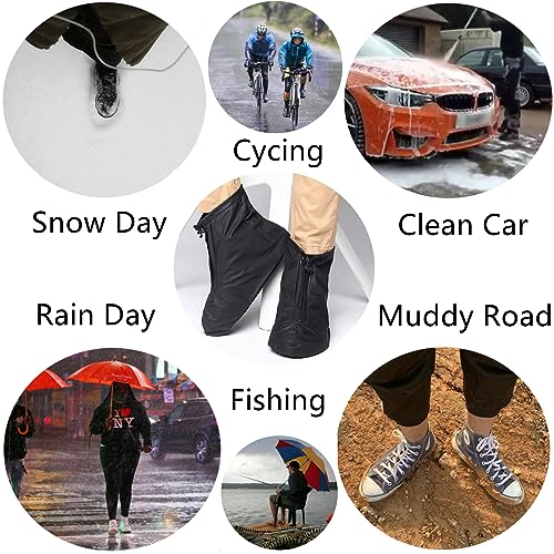 Waterproof Shoe Covers, Reusable Foldable Slip Proof Bottom Overshoes with Zipper, Keep Shoes Dry for Gardening Cycling Fishing Walking in Rain Snow and Mud - size: X-Large
