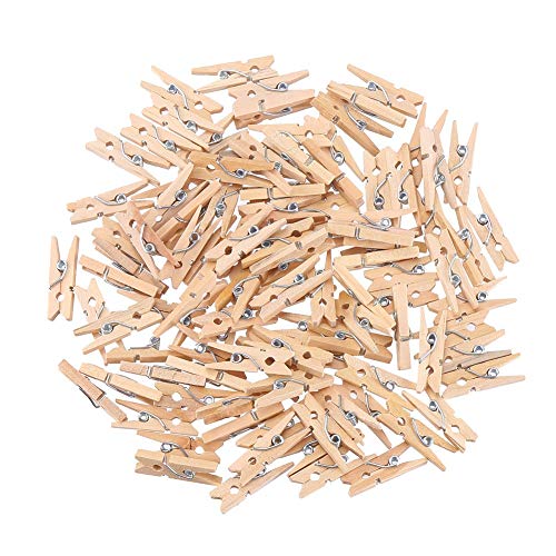 DECORA 3.5cm Sturdy Natural Wooden Mini Clothespin 100 Pieces in One Package - color: Natural, size: 3.5cm/100pcs
