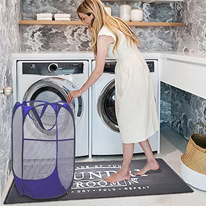 BATTOO Deluxe Strong Mesh Pop up Laundry Hamper Basket with Side Pocket Foldable Hamper for Laundry Room, Bathroom, Kids Room, College Dorm or Travel Royal Blue - color: Royal blue