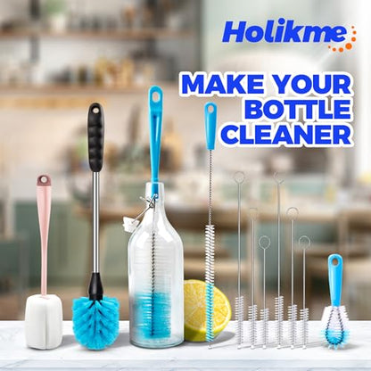 Holikme Bottle Brush Tube Cleaning Lab Set with Long Handle,Pink - color: Pink