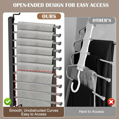 Pants Hangers Space Saving for Closet: 10 Layer Metal Jean Hanger