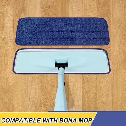16.5 inch Reusable Mop Pads Microfiber Spray Mop Replacement Heads for Wet/Dry Mops Compatible with Bona Floor Care System (5 Pack) - color: Darkblue Mop Pads